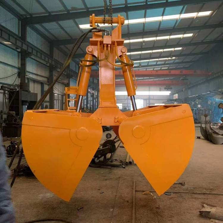 河道清淤專用挖掘機60-240雙油缸液壓旋轉(zhuǎn)貝殼斗鉤機挖沙抓泥斗